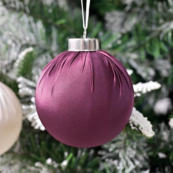12Pcs/Set 6CM Velvet Christmas Ball Ornament Shatterproof Plastic Reusable Holiday Xmas Tree Hanging Flocked Ball Decoration Pendant