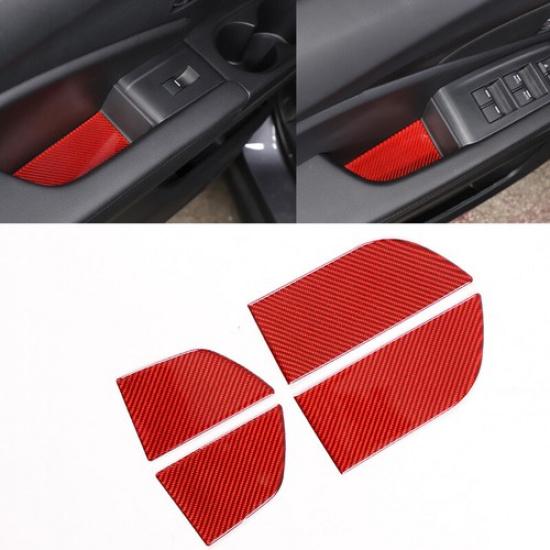 Carbon Fiber Red Door Storage Tray Mat For  Honda Pilot 2016-