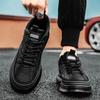 New Crocodile Pattern Trendy Casual Shoes Outdoor Lace-up Platform Sneakers Fashionable Black Men's Shoes