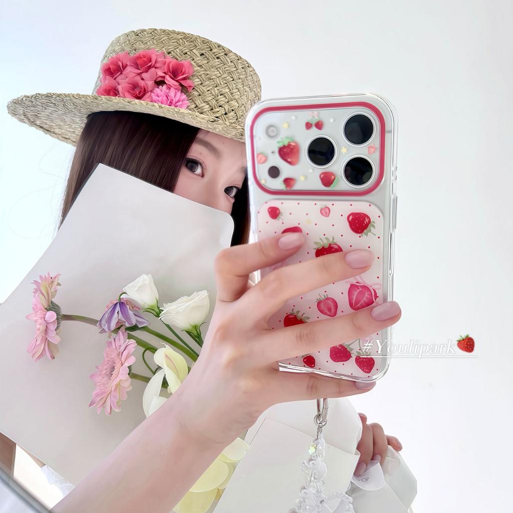 Ins Korean Sweet Girl Polka Dot Bow Strawberry 11 Shell 11pro Apple 11ProMax Mobile Phone Case Female