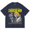 230 Gsm 100% Cotton Chainsaw Man V45 Denji Print Unisex Heavy Cotton T Shirt