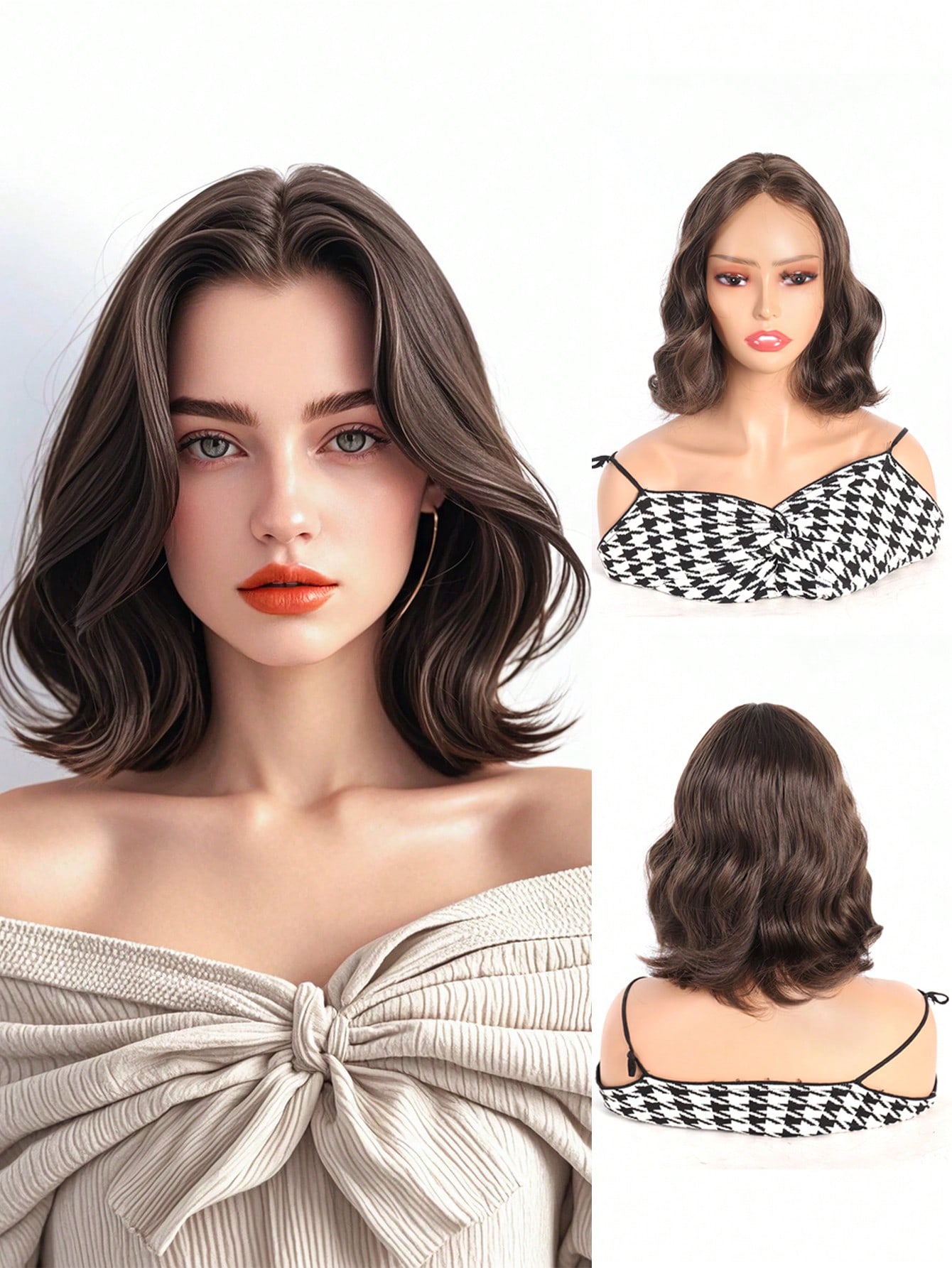 

Косплей Лолита Волна Коричневый Милый Парик Карнавал Пром Синтетический Высокотемпературный Парик Косплей