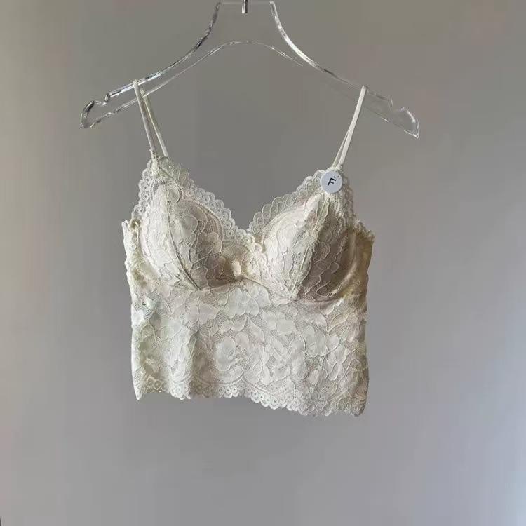 Pure lust sexy lace tube top women's clothing summer spice slim short with chest pad beautiful back suspender top