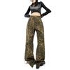 2024 Frühling Unisex Retro Leopardenmuster Weitbeinjeans