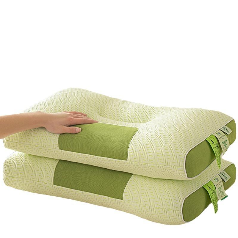 Class A Knitted Cotton Bamboo Fiber Pillow Core 48x74cm Pair of Household Non-collapse Neck Pillow Summer Pillow Core