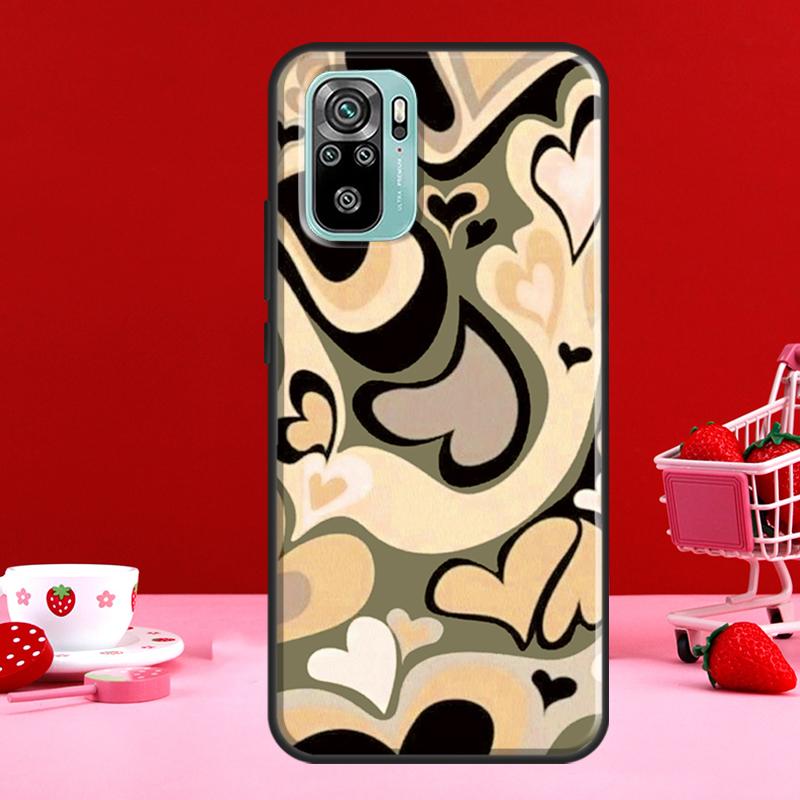 Husă cu model învârtire de inimi violet maro pentru Xiaomi Redmi Note 11 Pro Note 10 9 8 Pro 11S 9S 10S Husă pentru Redmi 10 9 9A 9C 9T