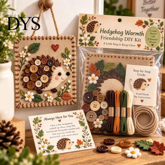Craft Kits for Creative Kids Button Blessing Friendship DIY Kit, Animal Insect Educational Hands on Toys Art Kit Adults Teens, Handmade Gift & Hanging
