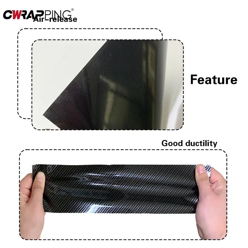 150x200cm Car Roof Vinyl Wrap 2/3/4/5/6/9D Carbon Fiber Car Styling Wrap Film Shiny Black Automobiles Film for Car Accessories