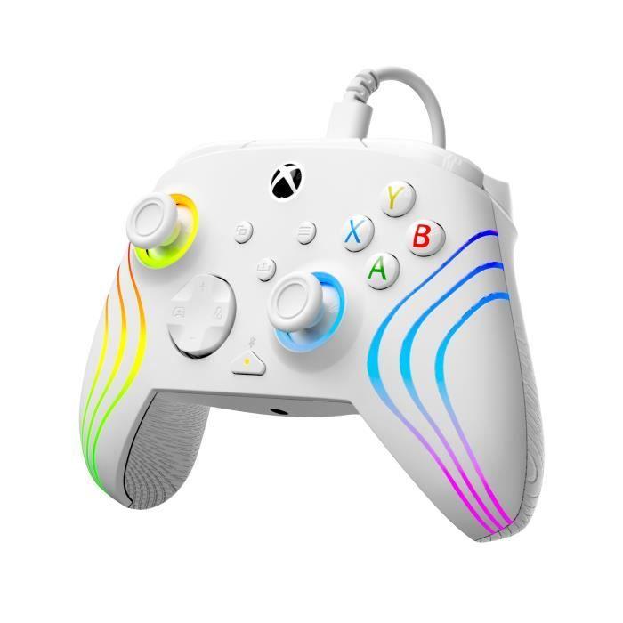 Herní ovladač - Xbox Series X|S, Xbox One a PC - Afterglow Wave - RGB - Kabelový - Bílý - TURTLE BEACH