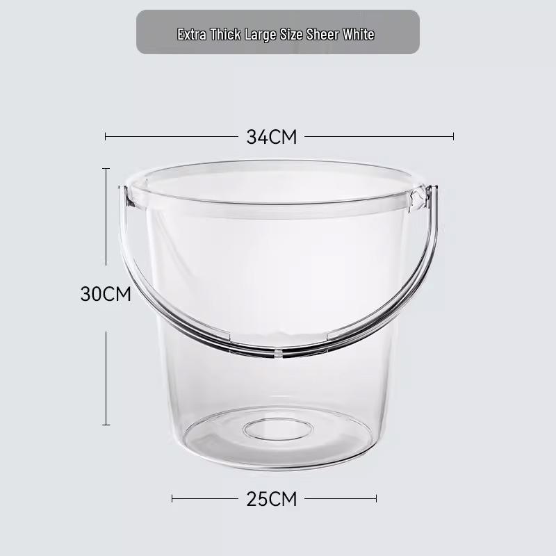 Förtjockad Transparent Plasttunna med Lock: Hushållsvattenförvaring, Tvätt- och Studentrums-användning