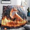 Fox Print Flannel Blanket, High quality Comfortable for All Seasons, Home Decor, Warmth and Comfort, Perfect for Christmas Gifts