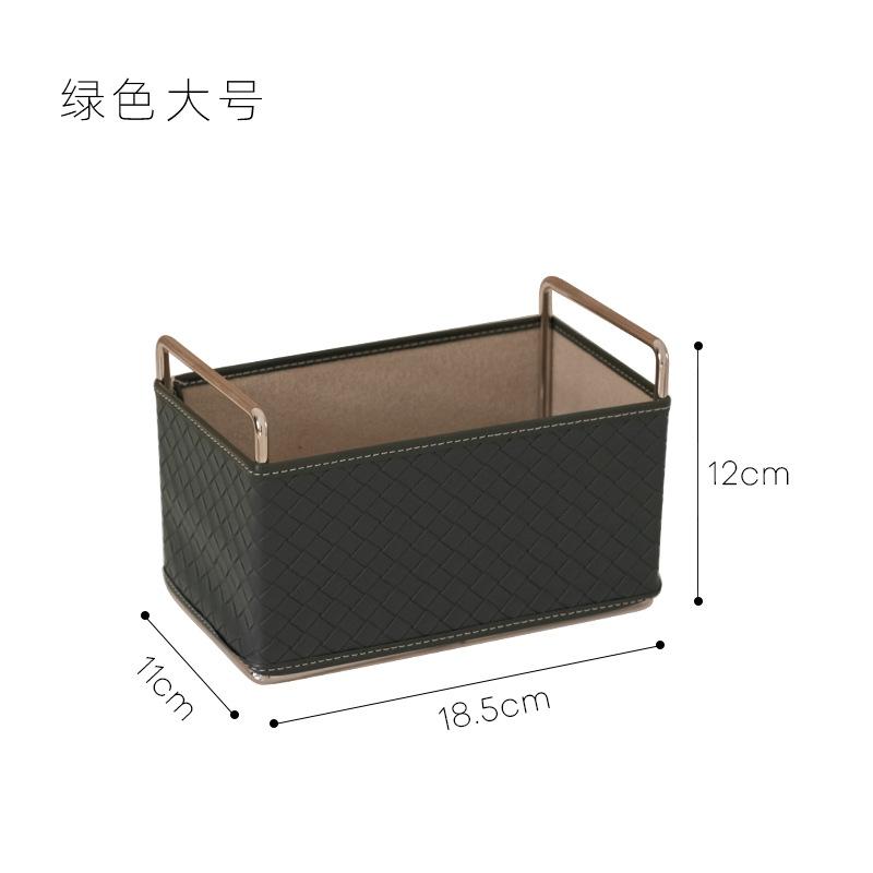 Nordischer Ins Stil Gewebte Ledertextur Aufbewahrungsbox Make-up Pinselhalter Stifthalter Stirnband Metallrahmen Desktop-Organisation