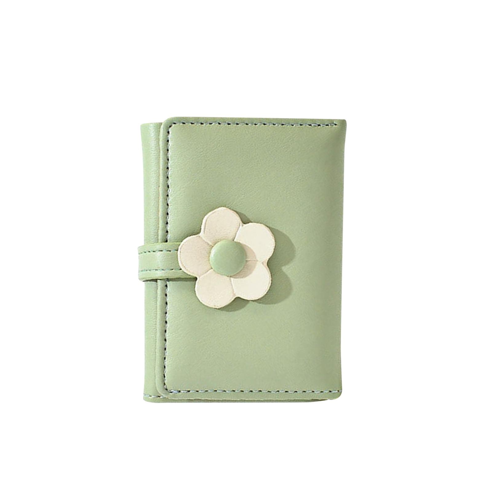 

Милый кошелек, зеленый, тонкий, тройной, кошелек из искусственной кожи, маленький кошелек для женщин, девушек, подростков One Size светло-зеленый