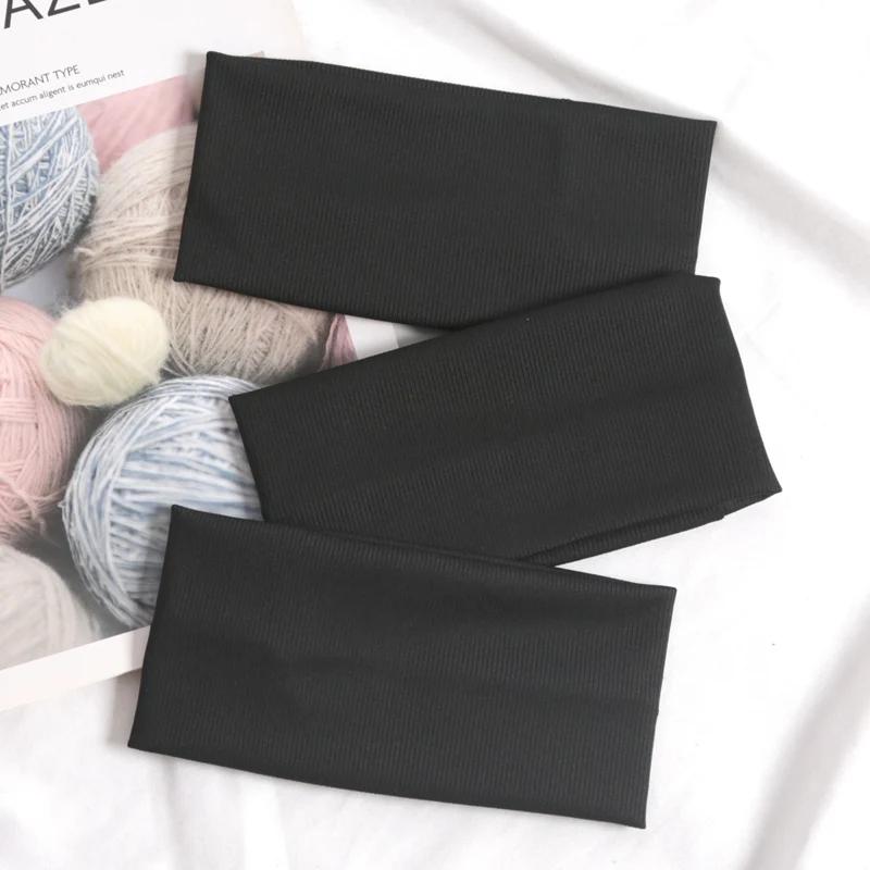 3Pcs Simple Elastic Fitness Yoga Hairbands for Women Men Solid Color Running Hair Bands Stretch Makeup Headbands Accessories