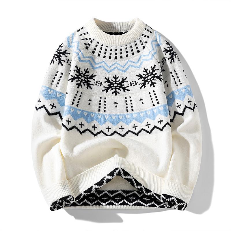 Spring Autumn Knitted Round Neck Pullover Sweater for Men Casual Pullover Sweater Mens Hip-hop Street Clothing Men Pullover Shirt