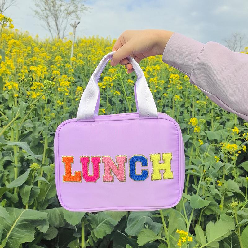 Foldable Waterproof Nylon Lunch Bag with Insulated Aluminum Foil for Kids