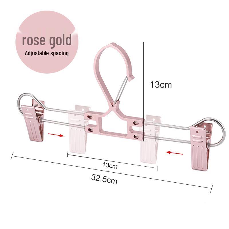 Windproof Aluminum Pants Rack: Multi-functional, Retractable, Rust-proof Hanger.