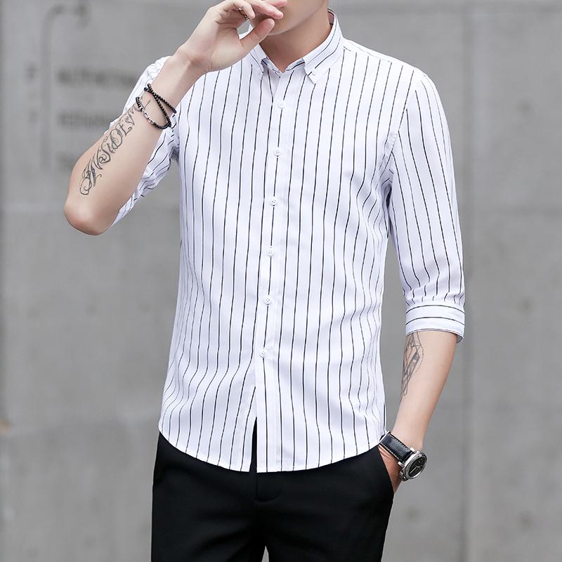 2026 Mens Business Casual Long Sleeved Shirt Men Shirt Classic Striped Male Social Dress Shirts Male Formal Plain Shirt