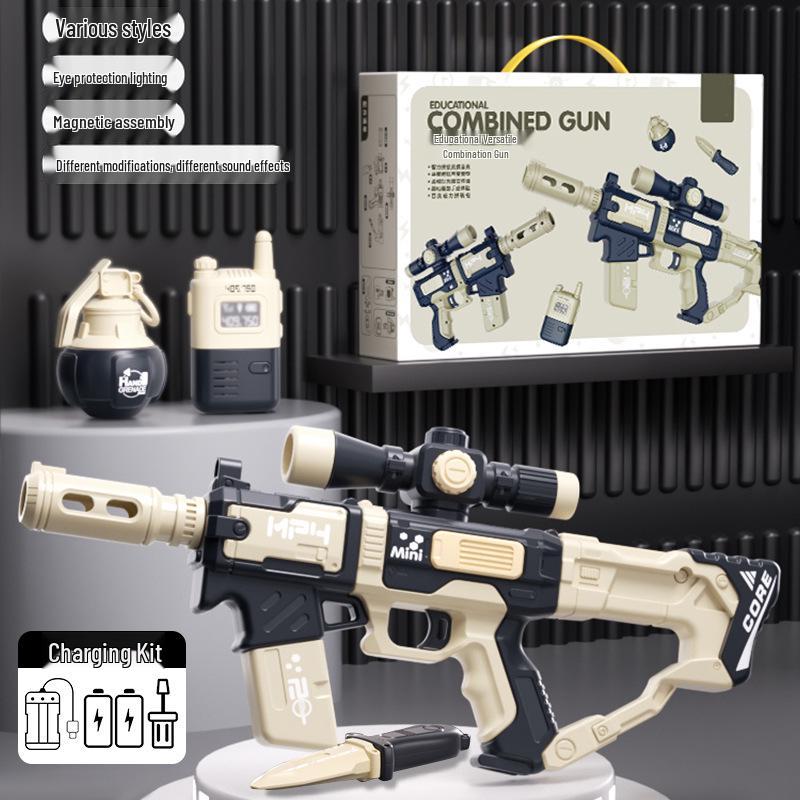 Children's Sound & Light Toy Gun - DIY Magnetic Assembly for Boys Ages 3-12, Perfect Birthday Gift