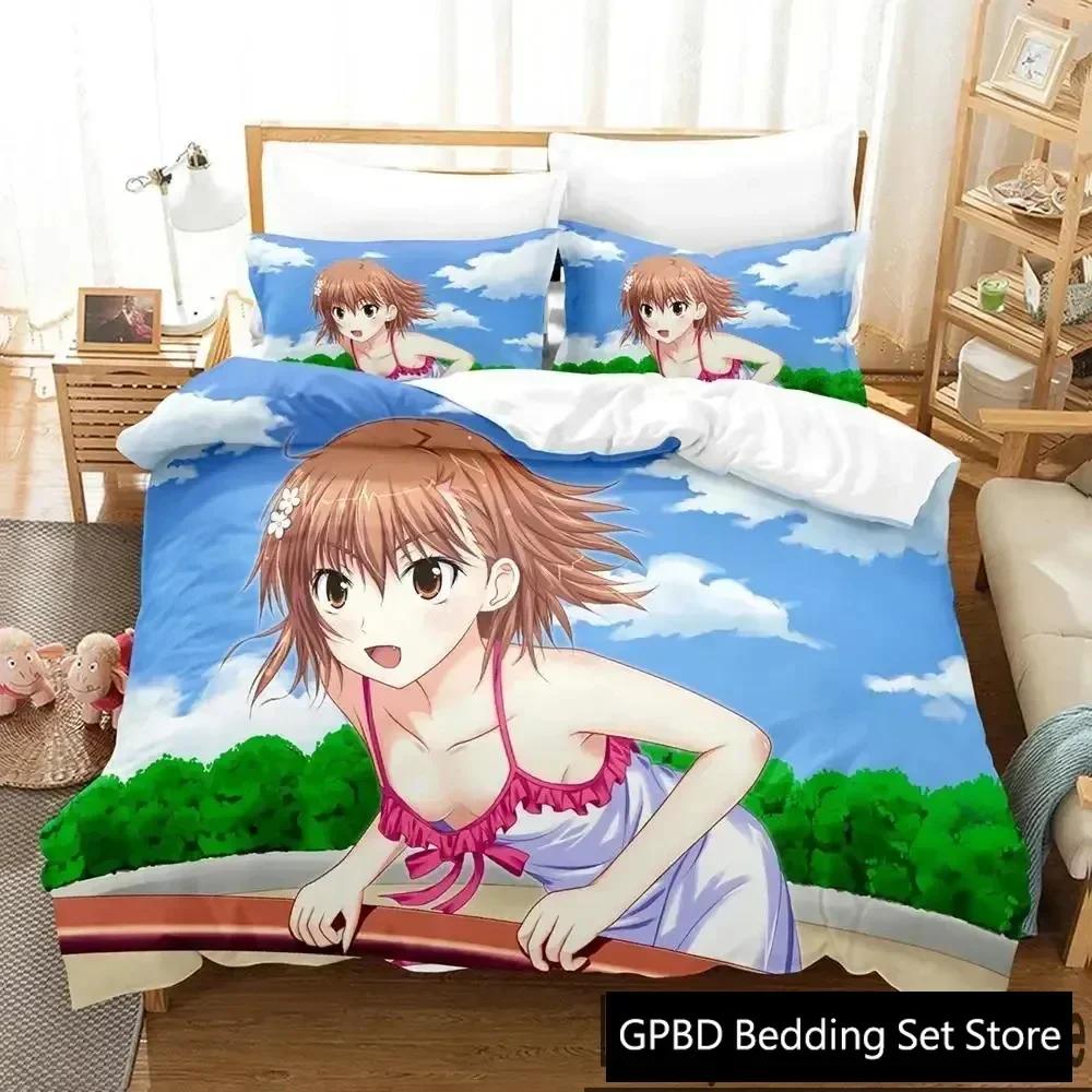 3D Misaka Mikoto A Certain Magical Index Railgun Beding Set Bedrom Soft Modern Bedspreads Comefortable Soft durable Quality Duvet Cover Pilowcase