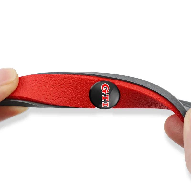 New 4Pcs Car Door Rearview Mirror Anti-Collision Strip Stickers Accessories For GTI Volkswagen R-Line Golf Passat R GTD CC