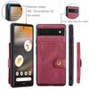 For Google Pixel 6a Case JEEHOOD J01 Retro Leather Phone Back Cover with Detachable Magnetic Card Holder