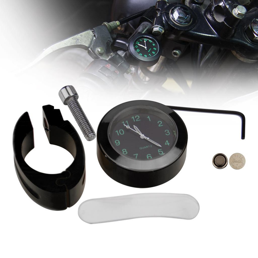 Motorrad Lenkeruhr, 7 8   Universelle Wasserdichte Aluminiumlegierung Lenker Quarzuhr mit Nachtsichtfunktion