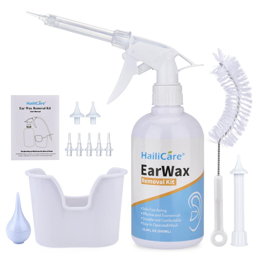 500ML Adult&Kids Ear Wax Washing Kit Spiral Ear Cleaner Plastic Water Irrigation Bottle Squeeze Bulb Rinser Tool Kit Ear Care