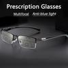 Progressive Multifocal Photochromic Reading Glasses Anti-blue Light Far Sight Glasses Men Half Frame Business Presbyopia Glasses