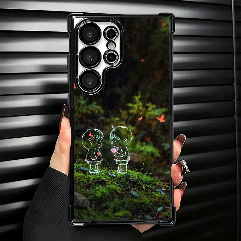Nature Cute Child Painting Style Soft Phone Case For Samsung Galaxy S26 Ultra S25 Edge S24 FE S23 Plus S22 S21 + S20 Plating Ant
