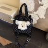 2025 Autumn New Product Messenger Small Bag Shopping Fashion Versatile Ins Style Cute Embroidery Pattern Bag Woman