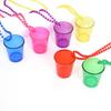 5Pcs Transparent Shot Glass on Beaded Necklace Hanging Plastic Cups  Bridal Showers