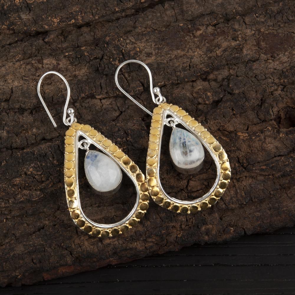 

Rainbow Moonstone Jewelry, 925 Solid Sterling Silver Earrings Jewelry, Handmade Earrings Gemstone Jewelry For Women 2.27 Inches білий