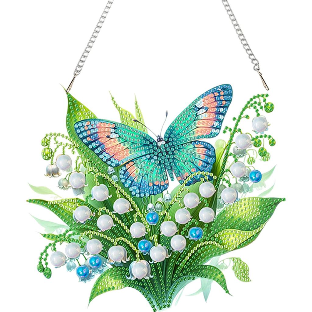 Acrylic 2D Flat DIY Special Shape Rhinestone Diamond Art Window Pendants Diamond Art Pendant Window Hanging Art for Home Decor