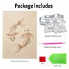 DIY Pearl Embroidery Diamond Painting Kit Koi Fish Sparkling Beads Art Craft Handmade Decoration Gift for Home Use