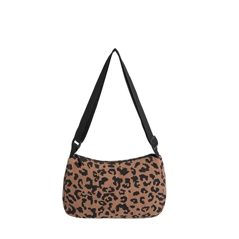 Ladies Corduroy Shoulder Bag With Letter Print Compact Crossbody For Casual Travel