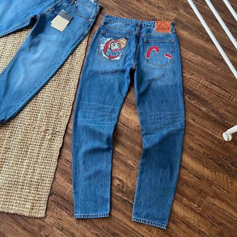 RogueWave Street Fashion Jeans Harajuku Y2K New Hip Hop Straight Leg Pants