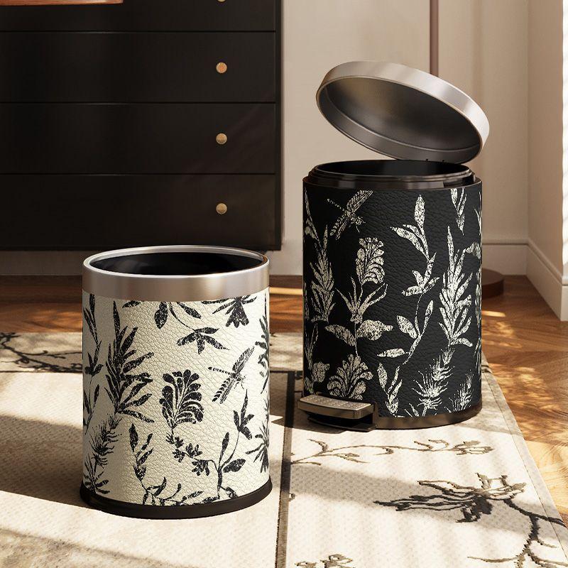 Stainless Steel Waste Bins Luxury Living Room Trash Cans Kitchen Foot Pedal Garbage Bin Bathroom Modern Litter Can with Lid
