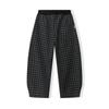 Mengte Jiao Girls' Modern Plaid Wide-Leg Casual Pants