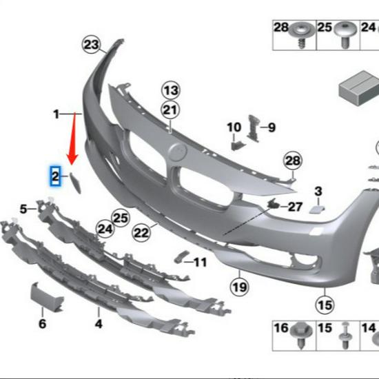 BMW F35 3 Series Front Bumper Tow Hook Cover 