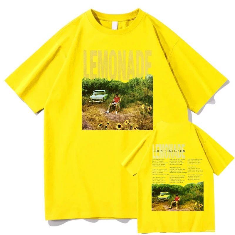 Vintage Fashion Hip Hop Oversized Cotton T-shirts Louis Tomlinson Lemonade Tour 2025 Merch T Shirts Men's Women Rock Streetwear
