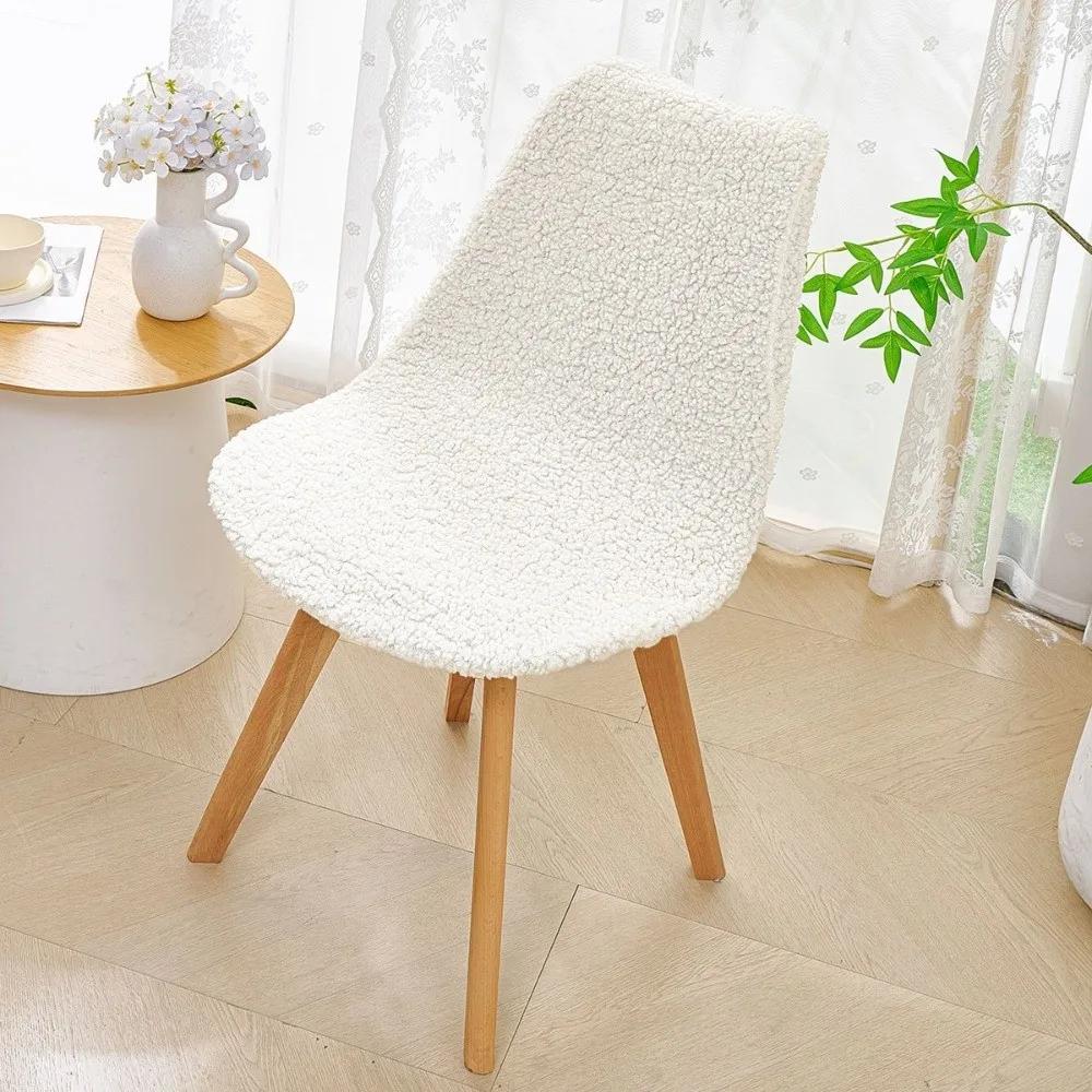 Housse de Chaise de Bar Extensible Minimaliste Moderne Coque Douce Antidérapante Housse Amovible Lavable blanc
