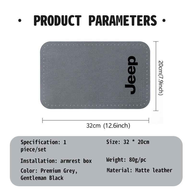 APK6  Universal Car Seat Armrest Pad Center Console Arm Rest Mat For Jeep Cherokee Patriot Liberty Wrangler JK JL Commander