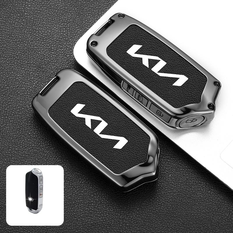 Zinc Alloy Leather Car Remote Smart Key Holder Case Shell For Kia KN Stinger Stinger GT GT Elite GT K9 Auto Interior Accessories