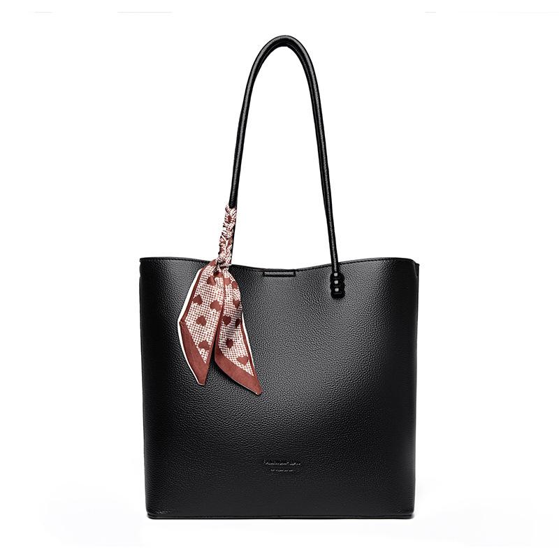

Women s simple large-capacity tote bag, new commuter portable shoulder bag tide чёрный