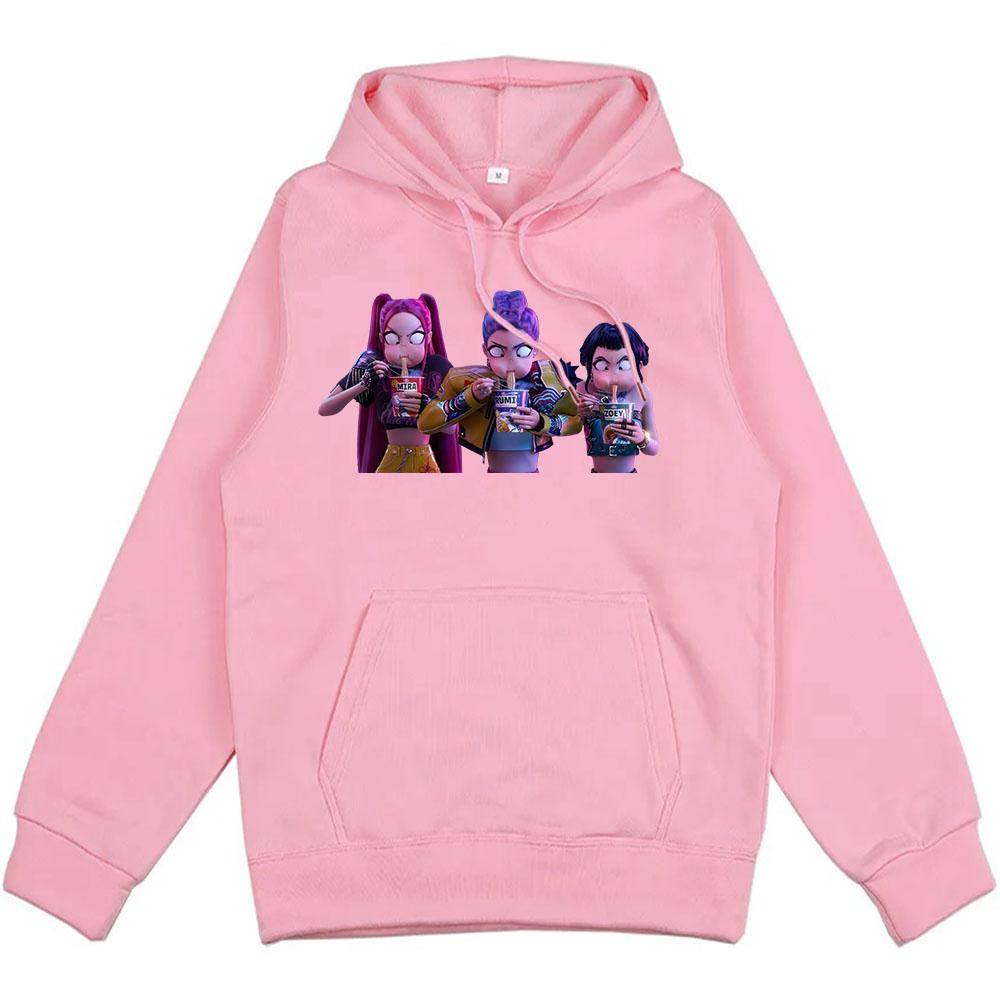 Women Clothing KPop Demon Hunters Movie Hoodies Long Sleeve Fashion Female Sweatshirts Hooded Unisex Streetwear