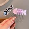 Girly Gradient Fish Bone Hair Comb & Clip – Cute Styling Accessory for Flyaways & Bangs