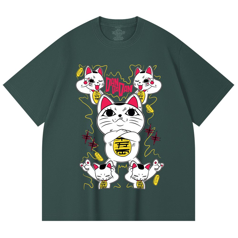 230 g/m² 100% Baumwolle DanDaDan V6 Turbo Oma Druck Unisex Schweres Baumwoll-T-Shirt