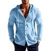 Men's Linen Hooded Shirt, Loose, Casual Breathable And Solid-color Shirt, Sports Beach Fishing Hooded Long-sleeved Shirt