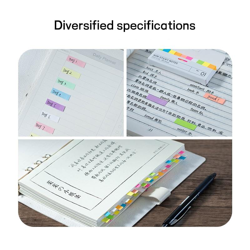 Mini Morandi Sticky Notes Set Fluorescent Index Stickers Memo Pad Self-Adhesive Label Stationery Office